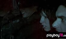 Intriguing Wild Amateur Foursome with Busty Babes