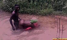 Bang king on first experienced sex with hunters wife at the first stream of african trade