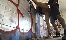 are you banging that cop outdoor with huge tits?