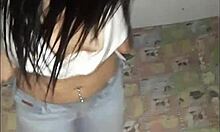 Petite latina whore blows in public