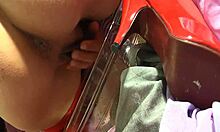 oh, this spanish teen 18+ is teasing her big meaty pussy with a vibrator in stockings