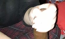 Stroking That Big Black Cock Homemade Monster Cum