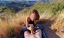 Latina Girl Craves Sucking Cock in Public, Earning Face Cumshot