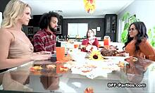 Dinner turned into a steamy interracial foursome with friends