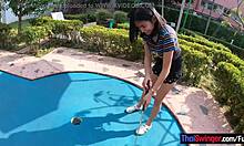 Amateur thai teen sucks at minigolf but excels in hardcore blowjobs