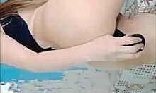 18yo teen 18+ pinay pussy finger and black dildo showing for the fans.