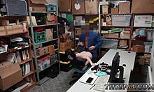 Police officer brings two petite emo teens in uniforms to the back apartment for hardcore action