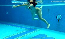 Hot Spanish and Russian teens strip naked in the pool for steamy fun. Can't believe how wild they get underwater!