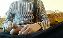 Young Gay Student Fingers Big Dick After Studying