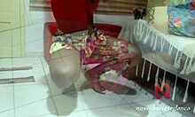 Slut dancing ebony teen throws ass against wall in suggestive moves.