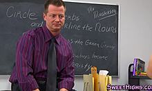 Teen In Uniform Gets Jizzed On Cock