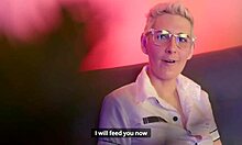 Hot blonde eats her cum!