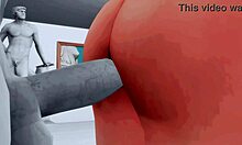 Perverted Teen Had Hard Sex With Animated Statue!