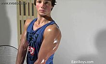 flexing muscles and posing for you - john tremont shows off his european twink body in college webcam casting