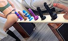 Choosing the Best European Petite for Dildo Test Challenge with Bright Orgasm at the End