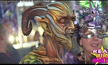 Sluts Flash On Street At Fantasy Fest Outdoors