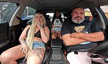 Latina Debuts In Car, Gets JUICY BLOWJOB At Gas Station