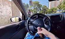 Risky Masturbation by Hot Teen Watching Me at Bus Stop