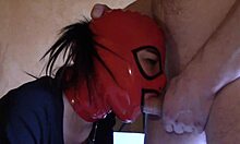 I watch Laura deepthroat on the sofa