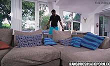 black babe catches friend's boyfriend masturbating with big cock