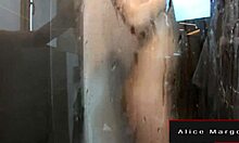 Blonde amateur rides big dildo in shower, chasing intense orgasm. 🚿🍆