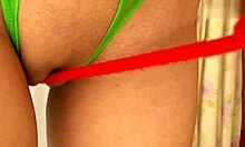 Teen Miyaharu masturbates intensely with rope on her shaved pussy