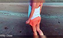 Flashing Big Tits At Sunset Publicly Nude