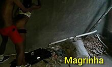 Skinny teen fucks black guy in abandoned house