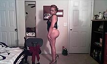 Mature ebony woman masturbates on webcam