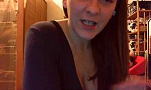 weird alternative doll gets shiny massage with oil on curvy body