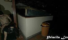 Hot Lovers Fuck Outdoors At Night