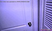 Voyeur Watches Boss's Shower With Suspended Step Sis