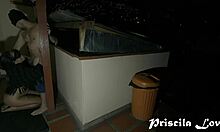 Hot Lovers Fuck Outdoors At Night