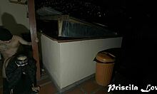 Hot Lovers Fuck Outdoors At Night