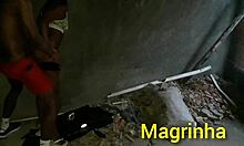 Skinny teen fucks black guy in abandoned house