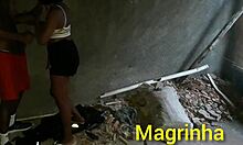 Skinny teen fucks black guy in abandoned house