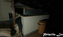 Hot Lovers Fuck Outdoors At Night