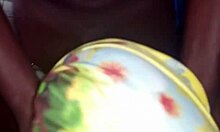 Amateur gets bent over for doggystyle blowjob and handjob