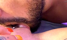 Teen girlfriend with tattoo enjoys squirting with friend.