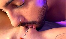 Teen girlfriend with tattoo enjoys squirting with friend.