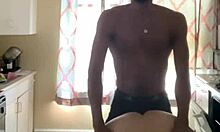 Big booty roommate lets me fuck her creamy pussy while she cooks dinner for her boyfriend upstairs playing games, oh shit