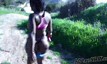 Man, this amateur ebony couple's Malibu fuck trip is wild! 😍