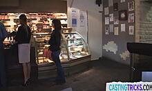 Doggystyled casting babe gets filmed