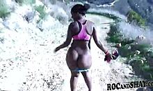 Man, this amateur ebony couple's Malibu fuck trip is wild! 😍