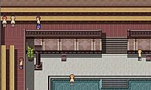 garota de peitos pequenos fica sem camisa perto de varios homens e eles n�o percebem - detective girl of the steam city - parte 3