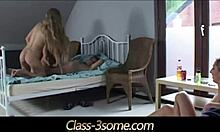 Three Sexy Blonde Teen 18+S Worship Horny Dick In Bedroom