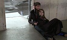 i-i'm so excited, young couple rimming and fingering in stockings at the bar