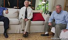 Molly gives double footjob to old and young