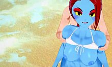 undertale lucky guy creampies undyne on the beach with shaved pussy