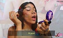 lesbian stepsisters fuck hard in their relatives' room while they're away, squirting everywhere